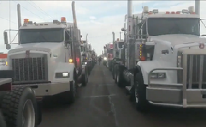 ‘Astounding’ truck convoy in Nisku coincides with speech by Andrew Scheer