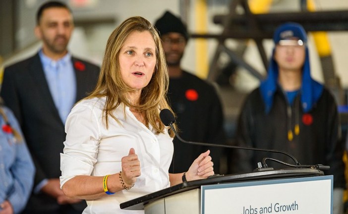 Freeland not budging on Premier Smith’s demands to end carbon tax